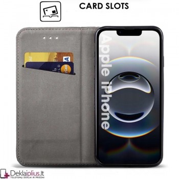 Telone atverčiamas dėklas - auksinės spalvos (Apple Iphone 17)